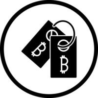 icône de vecteur de balise d'étiquette bitcoin