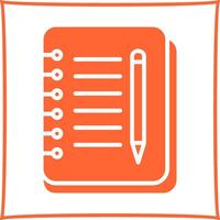 icône de vecteur de cahier et stylo