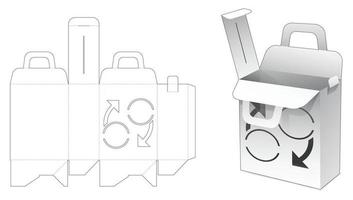 boîte de transport avec modèle de découpe de fenêtre de symbole d'échange vecteur