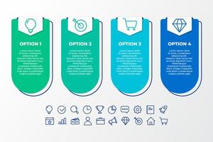 liste et option de conception de modèle d'infographie. concept d'infographie d'entreprise pour les présentations, la bannière, la mise en page du flux de travail, le diagramme de processus, l'organigramme et son fonctionnement vecteur