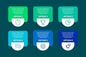 liste et option de conception de modèle d'infographie. concept d'infographie d'entreprise pour les présentations, la bannière, la mise en page du flux de travail, le diagramme de processus, l'organigramme et son fonctionnement vecteur