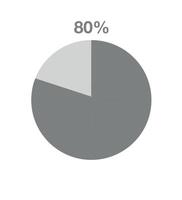 80 pour cent Pizza graphique. informatif graphique vecteur, pourcentage, finance, profit et quantité concept isolé sur blanc Contexte vecteur