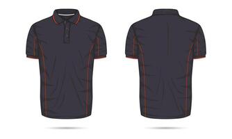 décontractée polo chemise maquette de face et retour vue vecteur