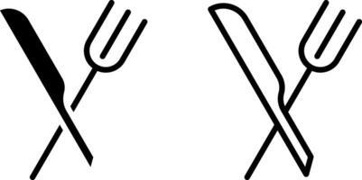 fourchette et couteau icône, signe, ou symbole dans glyphe et ligne style isolé sur transparent Contexte. vecteur illustration