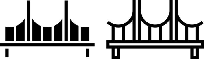 pont icône, signe, ou symbole dans glyphe et ligne style isolé sur transparent Contexte. vecteur illustration
