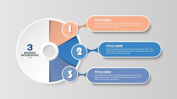 moderne infographie avec 3 pas et affaires Icônes pour présentation. vecteur