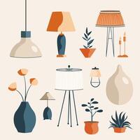 chevet lampe plat illustration. parfait pour différent cartes, textile, la toile des sites, applications vecteur