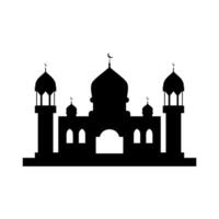 plat mosquée silhouette vecteur illustration. islamique mosquée bâtiments dans silhouette pour Contexte élément conception. musulman mosquée silhouette. Ramadan ramadhan Karim. eid moubarak.