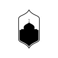 mosquée vecteur icône illustration conception modèle. dôme mosquée et porte prier musulman religion minimaliste logo conception vecteur icône illustration modèle. Ramadan Karim, eid mubarak vecteur illustration