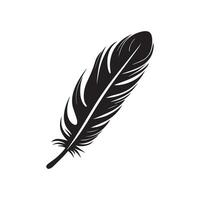 plume icône. noir silhouette de une oiseau sur une blanc Contexte. vecteur
