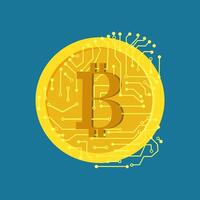 crypto-monnaie bitcoin la future pièce vecteur