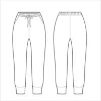 plat esquisser joggeur un pantalon vecteur illustration