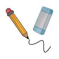 illustration de crayon et la gomme vecteur