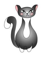 mignonne gris chat isolé sur blanc Contexte. vecteur illustration pour les enfants.