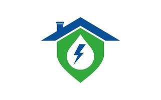 énergie maison logo conception, Puissance électrique maison vecteur logo modèle