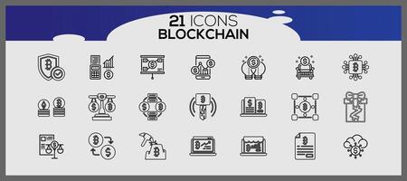 crypto-monnaie isométrique Icônes ensemble. crypto-monnaie icône éléments ensemble. blockchain Icônes ensemble. vecteur