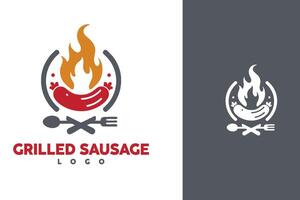 grillé saucisse vecteur, restaurant logo ou café logo vecteur