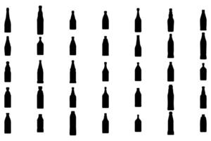 Facile silhouette de liquide assaisonnement bouteille. icône ensemble vecteur