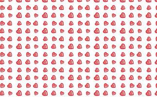 main tiré griffonnage rouge cœurs forme sans couture modèle cœur sur blanc abstrait Contexte vecteur illustration