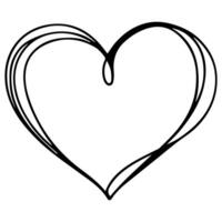 cœur forme noir contour icône signe symbole de l'amour élément à décoration content vacances vecteur illuatration