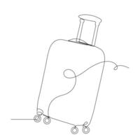 chariot sac continu un ligne art vecteur de bagage conception et illustration