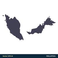 Malaisie - Asie des pays carte icône vecteur logo modèle illustration conception. vecteur eps dix.