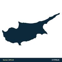 Chypre - L'Europe  des pays carte vecteur icône modèle illustration conception. vecteur eps dix.