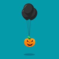 Halloween citrouilles avec noir des ballons. Halloween vecteur