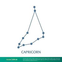 Capricorne - constellation étoile icône vecteur logo modèle illustration conception. vecteur eps dix.