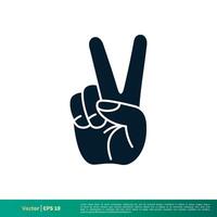 paix, la victoire geste doigt icône vecteur logo modèle illustration conception eps dix.