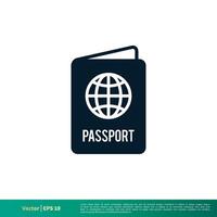 passeport icône vecteur logo modèle eps dix