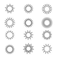 soleils icône collection. vecteur logo pour la toile conception