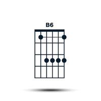 b6, de base guitare accord graphique icône vecteur modèle