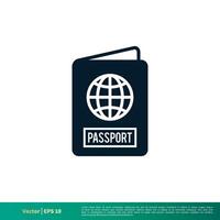 passeport icône vecteur logo modèle eps dix