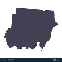 Soudan - Afrique des pays carte icône vecteur logo modèle illustration conception. vecteur eps dix.