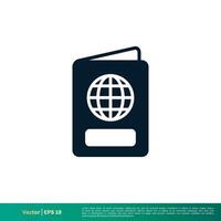 passeport icône vecteur logo modèle eps dix