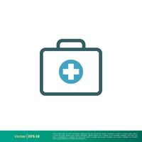 médical valise, soins de santé icône vecteur logo modèle illustration conception. vecteur eps dix.