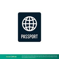 passeport icône vecteur logo modèle eps dix