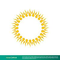 Soleil brûler vecteur icône logo modèle illustration conception. vecteur eps dix.
