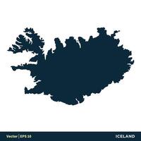 Islande - L'Europe  des pays carte vecteur icône modèle illustration conception. vecteur eps dix.