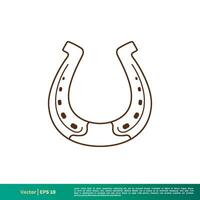 cheval chaussure chanceux signe icône vecteur logo modèle illustration conception. vecteur eps dix.