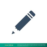 crayon - éducation icône vecteur logo modèle illustration conception. vecteur eps dix.