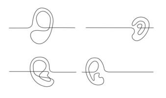 Humain oreille continu un ligne dessin. monde sourd journée Célibataire ligne concept vecteur