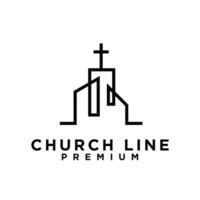 église Célibataire ligne logo vecteur