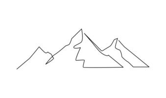un continu ligne dessin de Montagne intervalle paysage modèle vecteur