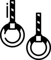 gymnastique anneaux glyphe et ligne vecteur illustration