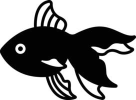 veiltail poisson glyphe et ligne vecteur illustration