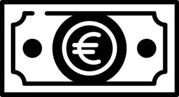 euro glyphe et ligne vecteur illustration