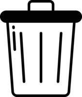 poubelle glyphe et ligne vecteur illustration