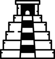 pyramide glyphe et ligne vecteur illustration